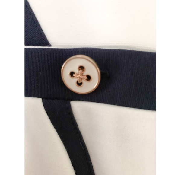 Cache creamy white and dark navy blue trimmed zipper jacket - Picture 4 of 4